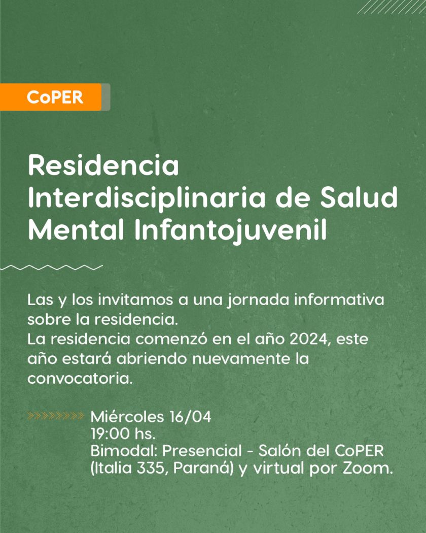 Residencia Interdisciplinaria de salud mental infantil feed